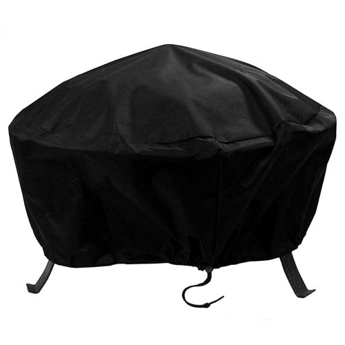 Sunnydaze Heavy-Duty Weather-Resistant Round Fire Pit Cover with Drawstring and Toggle Closure - fire pit covers