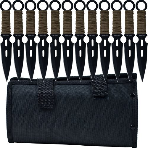 Whetstone Cutlery 12 Piece Set of S-Force Kunai Knives with Carrying Case - Throwing Knives