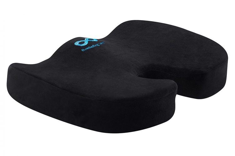 Everlasting Comfort 100% Pure Memory Foam Luxury Seat Cushion, Orthopedic Design to Relieve Back, Sciatica and Tailbone Pain