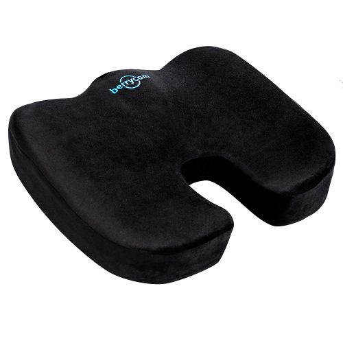 Coccyx Seat Cushion - Comfortable & Supportive Memory Foam with Orthopedic Design Relieves Back, Sciatica and Tailbone Pain. Our Seat Pillow is great for office chair, car seat, wheelchair, plane 