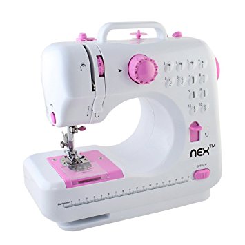 5. NEX Sewing Machine Children Present Portable Crafting Mending Machine with 12 Built-In Stitched 