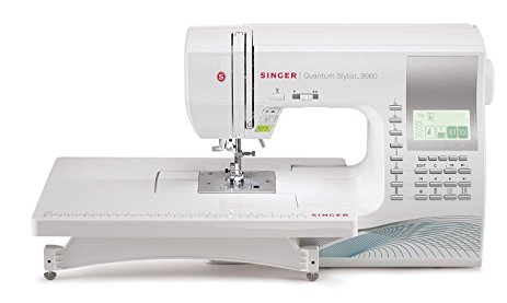 SINGER | Quantum Stylist 9960 Computerized Portable Sewing Machine with 600-Stitches, Electronic Auto Pilot Mode, Extension Table and Bonus Accessories, Best Sewing Machine for Quilting
