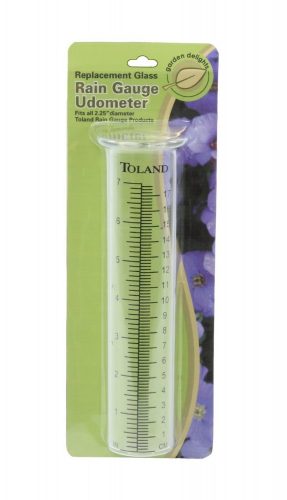 Toland Home Garden Glass Replacement Decorative Rain Gauge Statue Tube Udometer with Large Printed Numbers 227200.