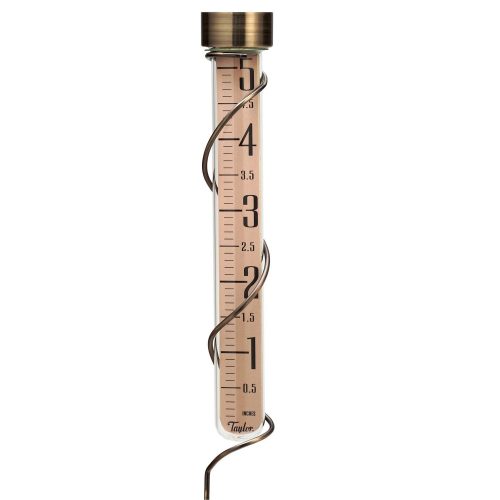 Taylor Precision Products 27-Inch Glass Rain Gauge (Tall, Bronze) (Discontinued by Manufacturer).