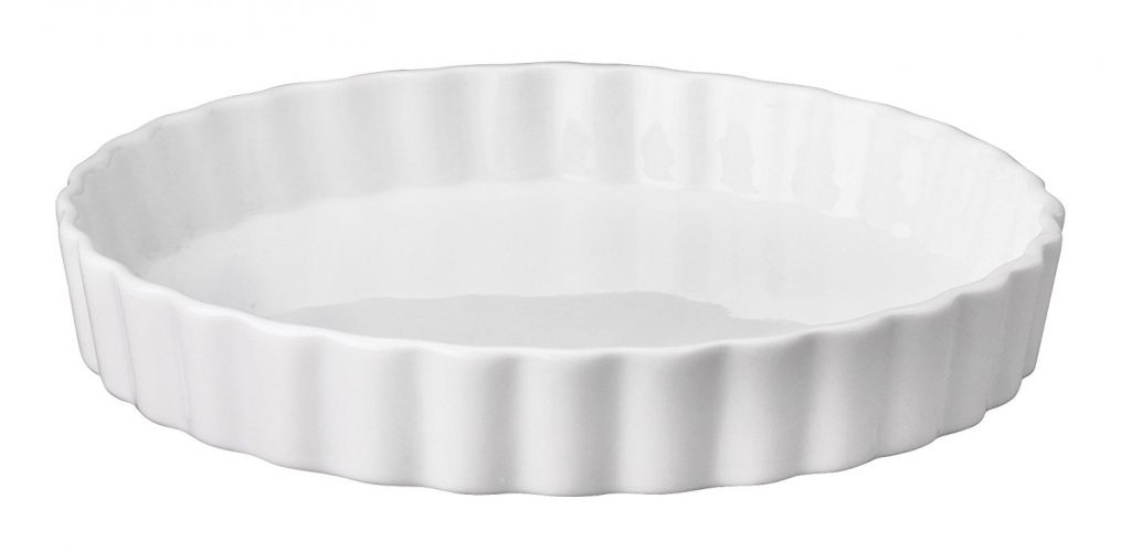 HIC Round Quiche Dish, White, 7.75 by 1.25-inch