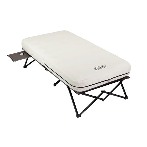 Coleman Twin Airbed Folding Cot with Side Table and 4D Battery Pump