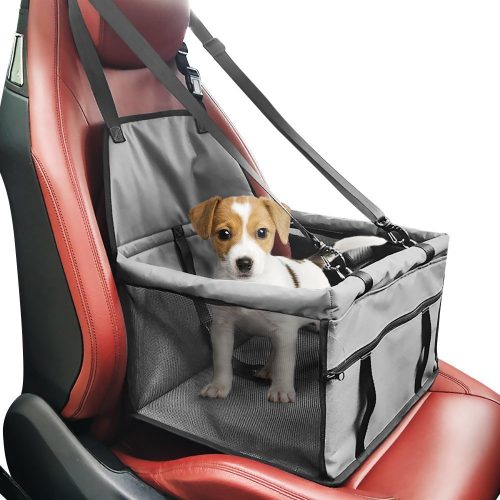 Pet car Booster Seat Carrier, Portable foldable Pet car seat cover Carrier with seat belt for Dog Cat Puppy Kitty up to 25lbs 