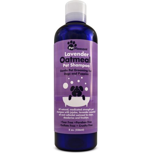 Colloidal Oatmeal Dog Shampoo with Pure Lavender Essential Oils - No Tear Shampoo for Dry Itchy Skin Relief - Pet Odor Eliminator - Grooming Shampoo