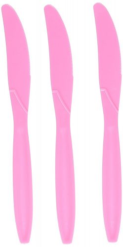 Amscan Big Party Pack 100 Count Mid Weight Plastic Knives, New Pink