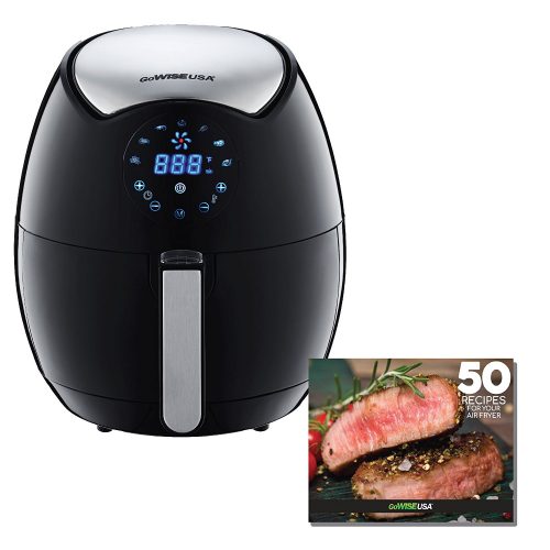 GoWISE USA 3.7-Quart 7-in-1 Programmable Air Fryer + 50 Recipes for your Air Fryer Book, GW22621