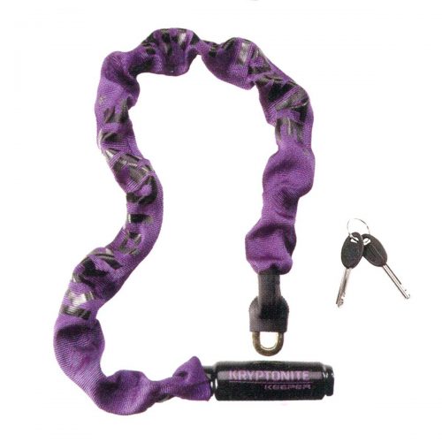 Kryptonite Keeper 785 Integrated Bicycle Lock Chain Bike Lock, 33.5-Inch, Purple