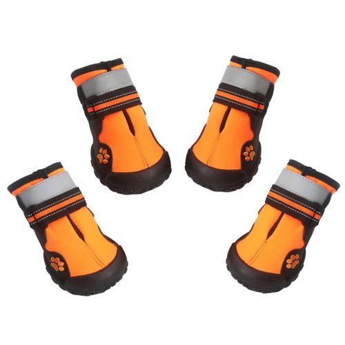 Dog Boots Waterproof Shoes with Reflective and VelcroRugged Velcro Anti-Slip Sole,4pcs