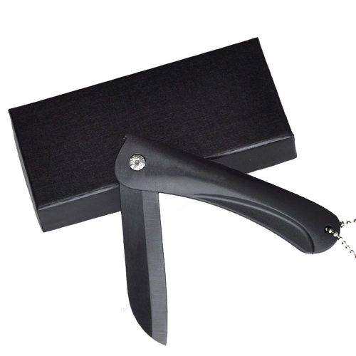 Miraclekoo three.2" Ceramic Folding Utility Pocket Knife, Black Blade, Gift Packaging
