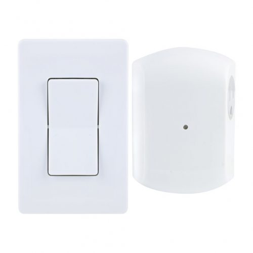 GE Remote Wall Switch Light Control, Wireless, No Wiring Needed, Remote Operation up to 100ft Range, Ideal for Lamps and Indoor Lighting, 18279 