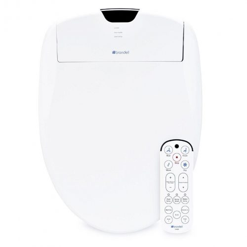 Brondell Swash 1400 Luxury Bidet Toilet Seat in Elongated White with Dual Stainless-Steel Nozzles and Nanotechnology Nozzle Sterilization| Endless Warm Water | Warm Air Dryer | Nightlight