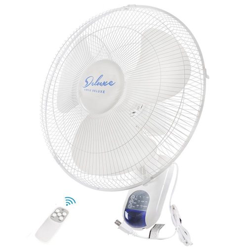 Heavy Duty Quiet 16-Inch Digital Wall Mount Oscillating Fan with Remote by Simple Deluxe