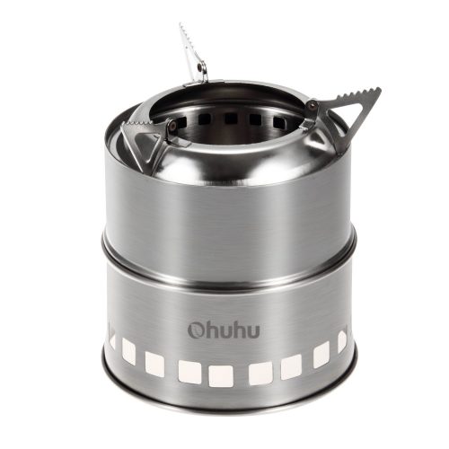 Ohuhu Camping Stove/ Backpacking Stove - Portable Stainless Steel Wood Burning Stove Picnic BBQ Camping