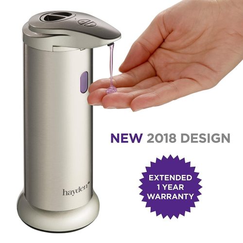 The Original Hayden Autosoap - Premium Automatic Touchless Soap Dispenser - Fingerprint Resistant Brushed Stainless Steel - Hand Sanitiser compatible - (NEW Waterproof Base!).