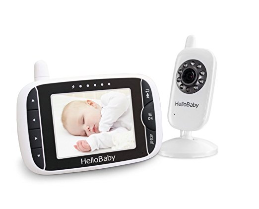 HelloBaby 3.2 Inch Video Baby Monitor with Night Vision & Temperature Sensor, Two Way Talkback System