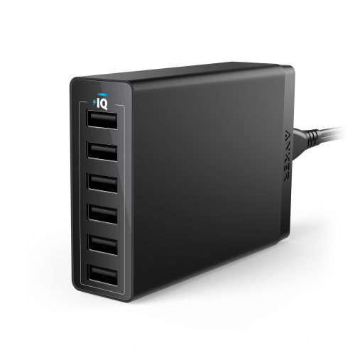Anker 60W 6-Port USB Wall Charger, PowerPort 6 for iPhone X/ 8/ 7 / 6s / Plus, iPad Pro / Air 2 / mini/ iPod, Galaxy S7 / S6 / Edge / Plus, Note 5 / 4, LG, Nexus, HTC and More - USB Wall Chargers