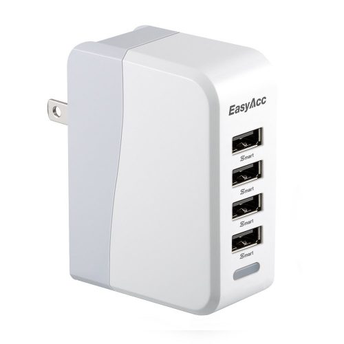 EasyAcc 20W 4A 4-Port USB Wall Charger with Folding Plug and Smart Technology Travel Charger For iPhone 6 Plus, iPad, Samsung Galaxy S6 Edge, Tab - USB Wall Chargers