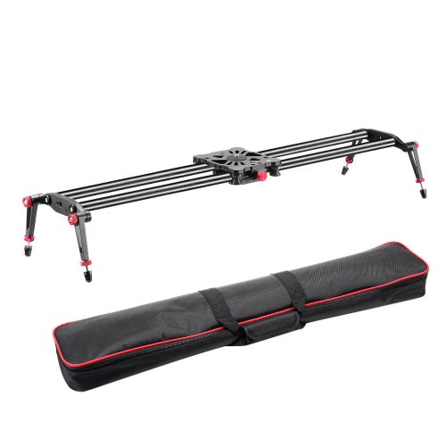 Neewer 47.2"/1.2m Carbon Fiber Camera Track Dolly Slider Rail System with 17.5lbs/8kg Load Capacity for Stabilizing Movie Film Video Making Photography DSLR Camera Nikon Canon Pentax Sony - Camera slider