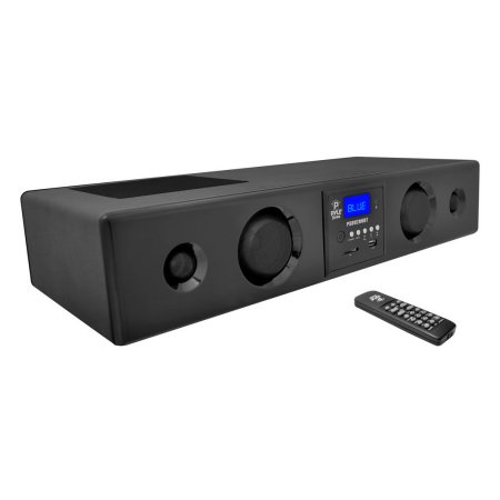 Pyle Sound Bar - Bluetooth Soundbar 3D Surround Sound System Compatible to TV, USB, SD, FM Radio with 3.5mm AUX Input and Wireless Remote (PSBV200BT) - Bluetooth Soundbars