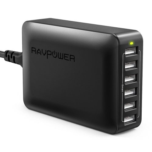RAVPower 60W 12A 6-Port USB Charger Desktop Charger Charging Station with iSmart Technology - USB Wall Chargers