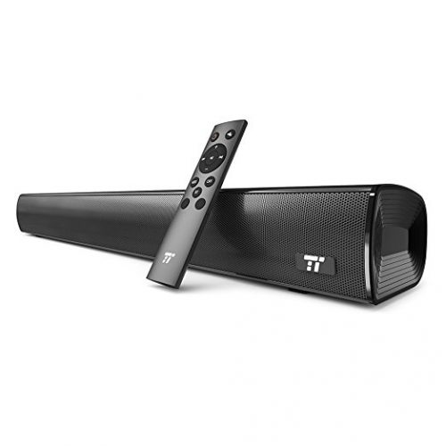 Soundbar, TaoTronics Sound Bar Wired, and Wireless Bluetooth Audio Speakers (21-Inch, Included Optical Cable, Dual Connection Methods, Remote Control, Wall Mountable) - Bluetooth Soundbars