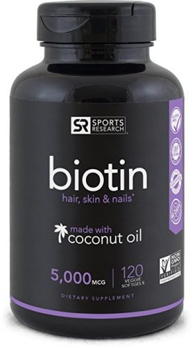Sports Research Biotin Veggie Softgel enhanced with Coconut Oil - Coconut Oil Products