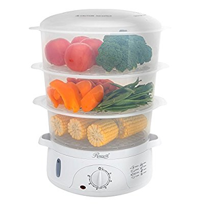 Rosewill BPA-free, 9.5-Quart (9L), 3-Tier Stackable Baskets Electric Food Steamer with Timer, RHST-15001 - Food Steamers