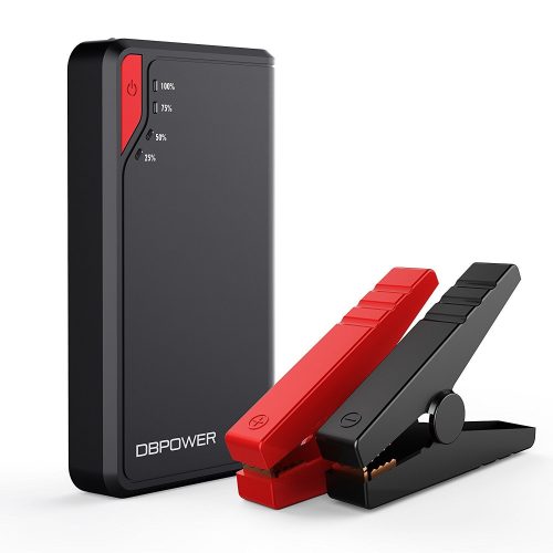 DBPOWER 300A Peak 8000mAh Portable Car Jump Starter (for Gas Engine up to 2.5L) Auto Power Pack Battery Booster Charger Phone Power Bank Built-in LED Flashlight (Black/Red) - Car Battery