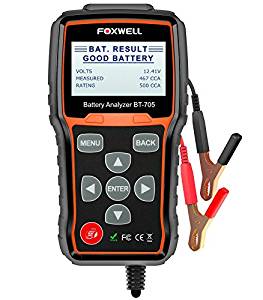 FOXWELL BT705 12V 24V Battery Analyzer 100-2000 CCA Automotive Car Battery Load Tester, Cranking and Charging System Test Scan Tool Digital Battery Tester for Cars and Heavy Duty Trucks