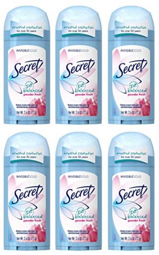 Secret Original Anti-Perspirant/Deodorant, Invisible Solid, Powder Fresh, 2.6 Ounces (Pack of 6) - Deodorant for Women