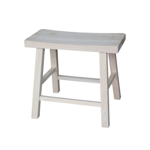 International Concepts 1S-681 18-Inch Saddle Seat Stool, Unfinished - Wooden Stools