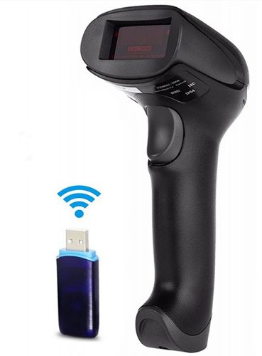 Wireless Barcode Scanner 433Mhz Handheld Barcode Reader Long Transmission Distance Laser Portable Bar Code Scanner With USB Receiver For Store, Supermarket, Warehouse，Library (Wireless Barcode Scanner)