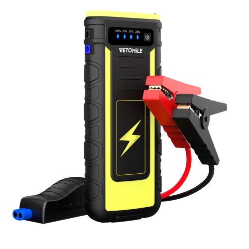 VETOMILE 800A Peak Car Jump Starter Booster Portable 21000mAH Auto Battery Charger Power Bank with USB charge Port and Flashlight, for Engines up to 6.5L Gas and 3.0L Diesel or Pickup Truck - Car Battery Chargers