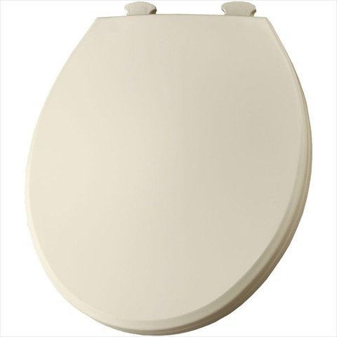 Bemis 800EC346 Plastic Round Toilet Seat with Easy Clean and Change Hinge Biscuit/Linen - toilet seats