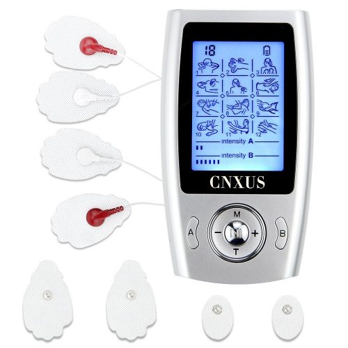 CNXUS TENS Unit, (FDA 510k Cleared) Independent-Control A/B Channel+12 Diverse Modes + 8 Pads +Rechargeable Muscle Stimulator Unit, Pain Relief Pulse Impulse Mini Massager Therapy Machine 