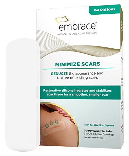 Embrace Minimize Silicone Scar Sheets for Old Scar Treatment, Cut-to-Size (4.7"), 3 Ct, 30 Day Supply - Scar Gels