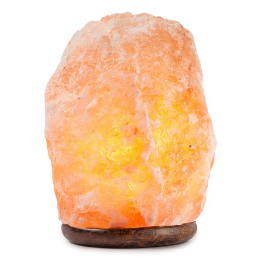 HemingWeigh Natural Himalayan Rock Salt Lamp 19-25 lbs with Wood Base, Electric Wire & Bulb - Himalayan Salt Lamps