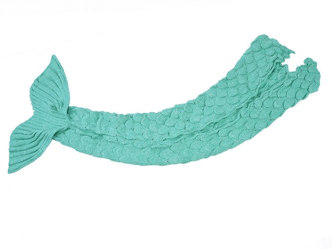 LAGHCAT Mermaid Tail Blanket with Scale Knit Crochet Mermaid Blanket for Adult, Sleeping Blanket