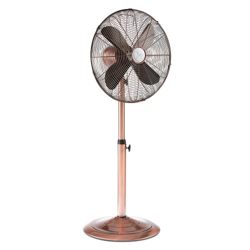 Oscillating Standing Floor Fan - Adjusts from 37” to 49” High - 3 Speeds and Whisper Quiet for Cooling Your Room Quickly and Quietly - 900, 1100, 1280 RPM Settings - Stainless Steel - Pedestal Fan