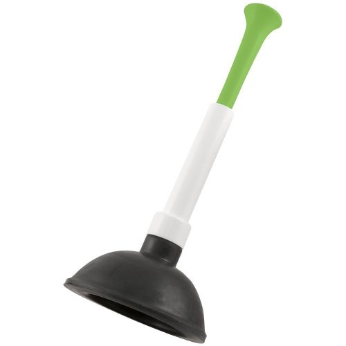 PlumbCraft Full Strength Stow-Away Toilet or Drain Plunger with Force Cup and Adjustable Length Handle - Toilet Plunger