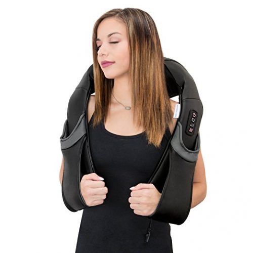 Restorology Deep Kneading Heated Shiatsu Massager for Neck, Back, Shoulders & Legs - Adjustable Intensity & Variable Direction Controls - Includes AC & Car Power Adapters - Neck Massagers