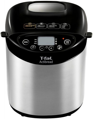 T-fal PF311E ActiBread Programmable Bread Machine Stainless Steel Housing Nonstick Coating Automatic Bread Maker with LCD Display, 2-Pound, Silver - Bread Machines