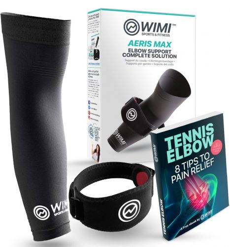 WIMI Sports &Fitness 1 Tennis Elbow Brace & 1 Copper Compression Sleeve (1- count each) 