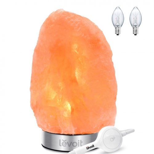 Levoit Kyra Himalayan Salt Lamp, Natural Hymalain Pink Salt Rock Lamps(5-8 lbs,6.5-9" ),Best Decorations & Gifts, Himilian Sea Salt Crystal Night Light with Touch Dimmer Switch,3 Bulbs - Himalayan Salt Lamps