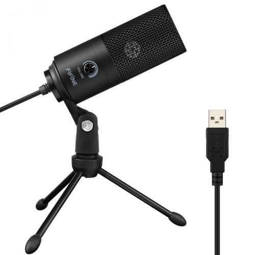 USB Microphone, Fifine Metal Condenser Recording Microphone For Laptop MAC Or Windows Cardioid Studio Recording Vocals, Voice Overs, Streaming Broadcast And YouTube Videos. 