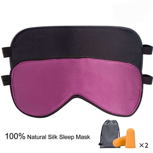 LIANSING Sleep Mask Pack of 2, Silk Eye Mask for Sleeping, Comfortable and Super Soft Night Blindfold Sleeping Mask Eye Shade for Women Men